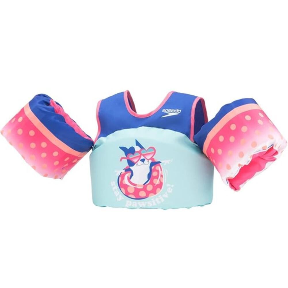 Speedo Kids Green Fish UPF 50+ Begin to Swim Printed Neoprene Swim Vest One Size